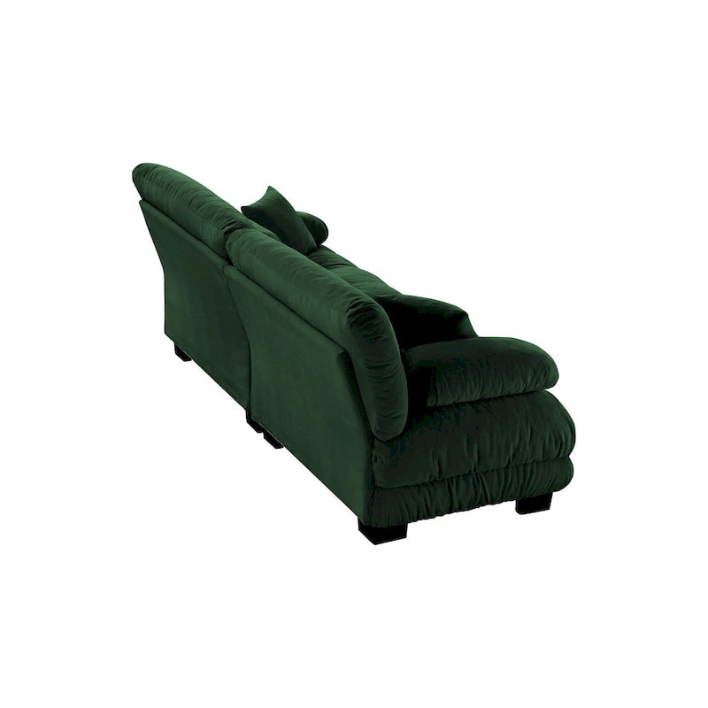 2-Seater Chenille Sofa with Lumbar and Throw Pillows