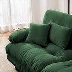 2-Seater Chenille Sofa with Lumbar and Throw Pillows