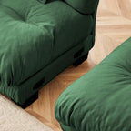 2-Seater Chenille Sofa with Lumbar and Throw Pillows