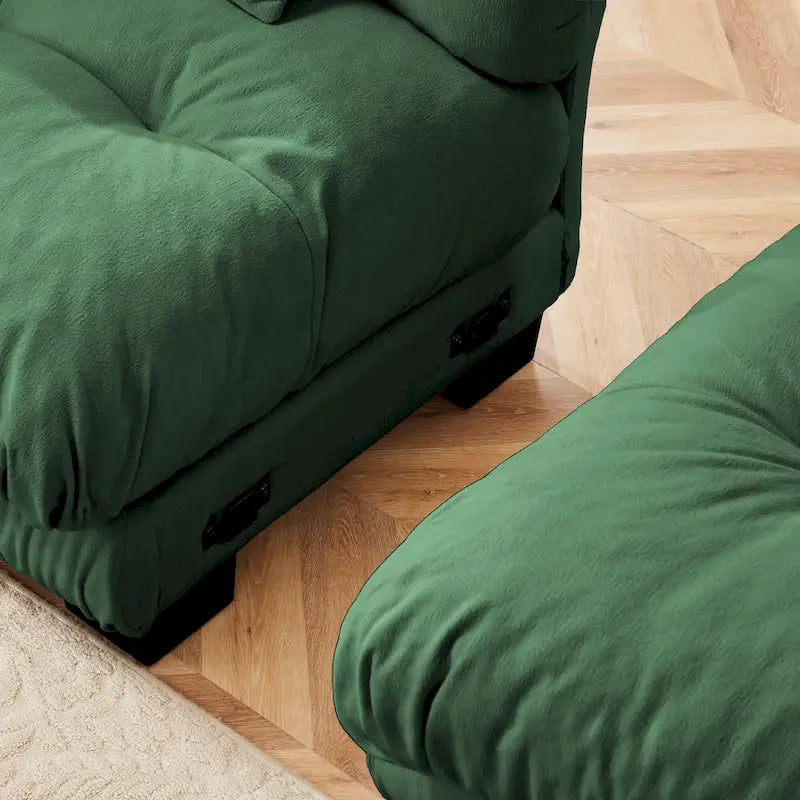 2-Seater Chenille Sofa with Lumbar and Throw Pillows