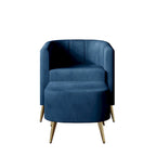 Modern Soft Velvet Upholstered Accent Chair with Ottoman