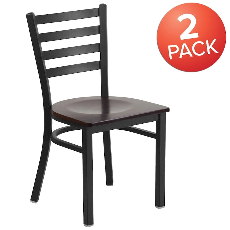 2-Pack Ladder Back Metal Dining Chair – 16.5"W x 17"D x 32.25"H