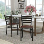 2-Pack Ladder Back Metal Dining Chair – 16.5"W x 17"D x 32.25"H