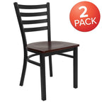 2-Pack Ladder Back Metal Dining Chair – 16.5"W x 17"D x 32.25"H