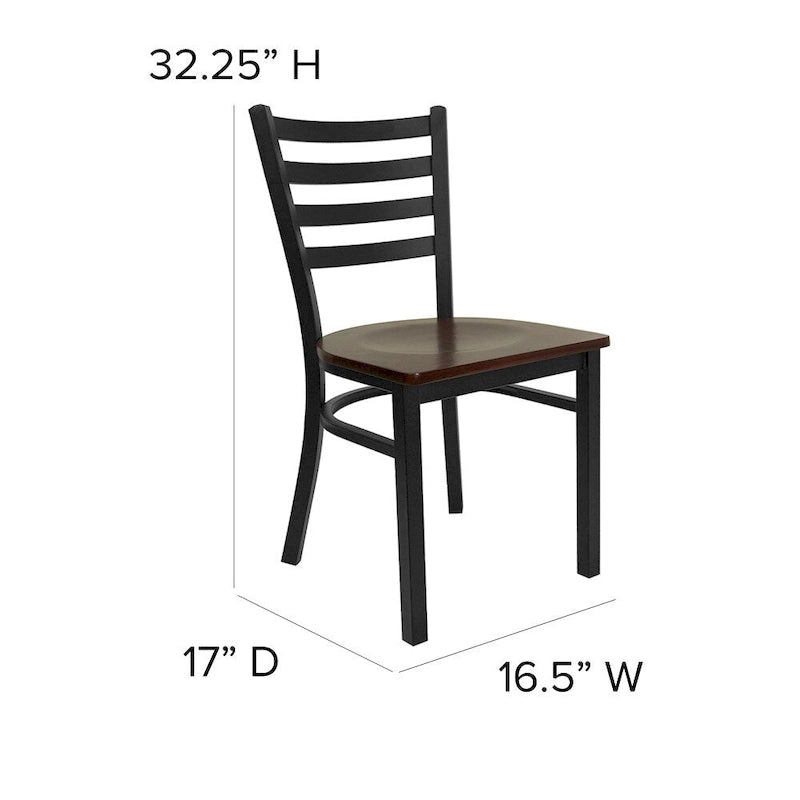 2-Pack Ladder Back Metal Dining Chair – 16.5"W x 17"D x 32.25"H
