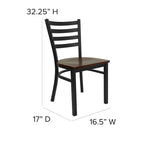 2-Pack Ladder Back Metal Dining Chair – 16.5"W x 17"D x 32.25"H