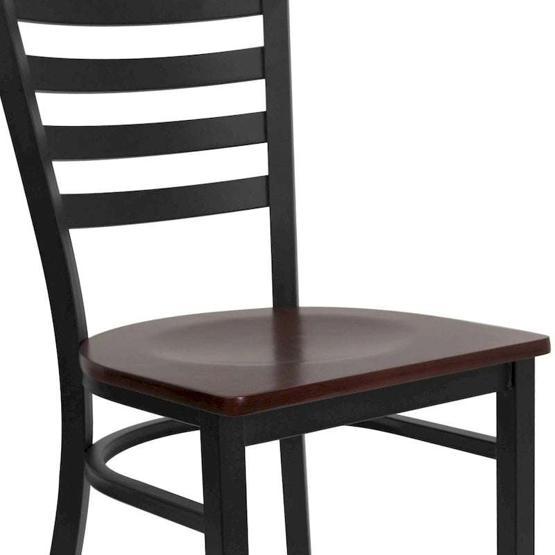 2-Pack Ladder Back Metal Dining Chair – 16.5"W x 17"D x 32.25"H