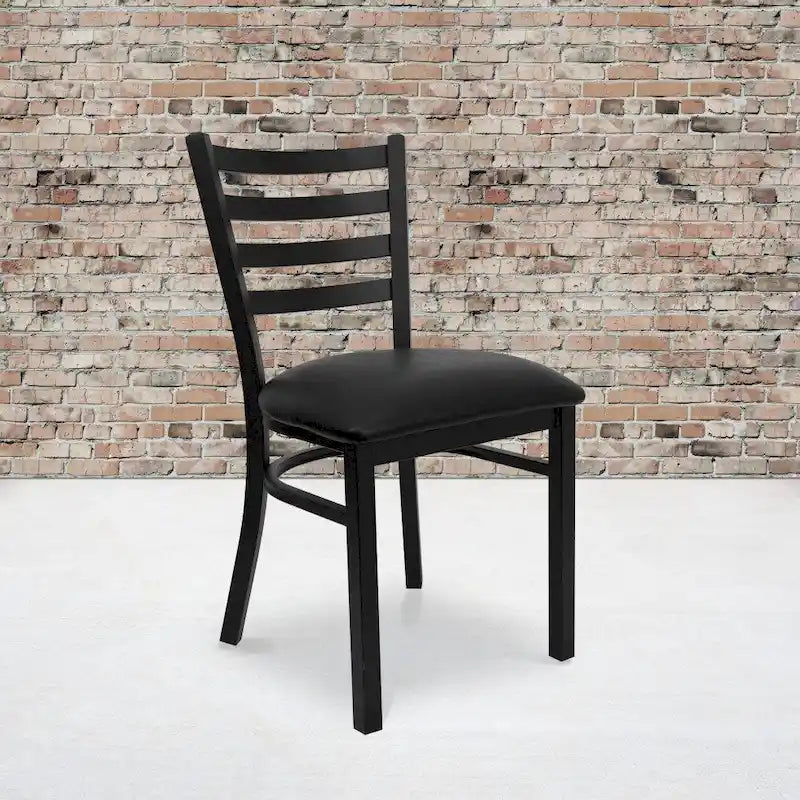 2-Pack Ladder Back Metal Dining Chair – 16.5"W x 17"D x 32.25"H
