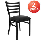 2-Pack Ladder Back Metal Dining Chair – 16.5"W x 17"D x 32.25"H