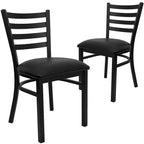 2-Pack Ladder Back Metal Dining Chair – 16.5"W x 17"D x 32.25"H