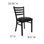 2-Pack Ladder Back Metal Dining Chair – 16.5"W x 17"D x 32.25"H
