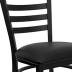 2-Pack Ladder Back Metal Dining Chair – 16.5"W x 17"D x 32.25"H