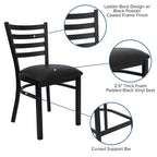 2-Pack Ladder Back Metal Dining Chair – 16.5"W x 17"D x 32.25"H