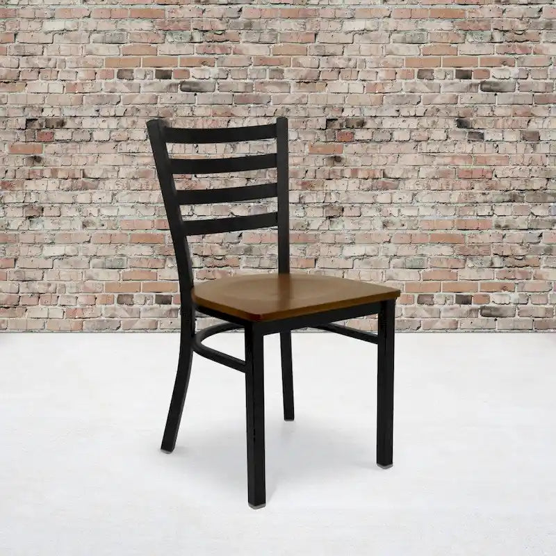 2-Pack Ladder Back Metal Dining Chair – 16.5"W x 17"D x 32.25"H