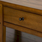 Tavolino da cocktail in rovere con piano a doghe e cassetto contenitore