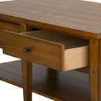 Tavolino da cocktail in rovere con piano a doghe e cassetto contenitore