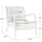 Fauteuil d'appoint rembourré avec structure en bois - 25.8"W x 28.7"H x 32.3"D