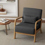 Fauteuil d'appoint rembourré avec structure en bois - 25.8"W x 28.7"H x 32.3"D