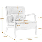 Fauteuil d'appoint rembourré avec structure en bois - 25.8"W x 28.7"H x 32.3"D