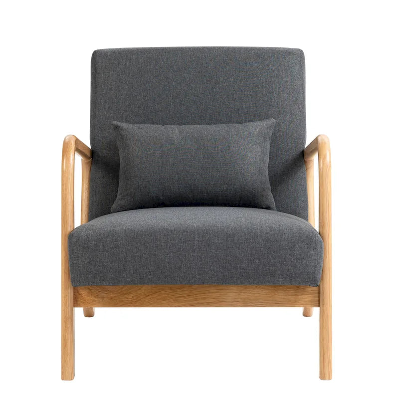 Fauteuil d'appoint rembourré avec structure en bois - 25.8"W x 28.7"H x 32.3"D
