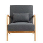 Fauteuil d'appoint rembourré avec structure en bois - 25.8"W x 28.7"H x 32.3"D