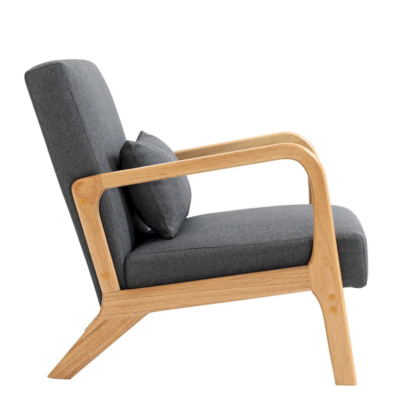 Fauteuil d'appoint rembourré avec structure en bois - 25.8"W x 28.7"H x 32.3"D