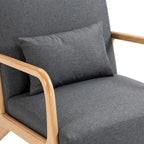 Fauteuil d'appoint rembourré avec structure en bois - 25.8"W x 28.7"H x 32.3"D