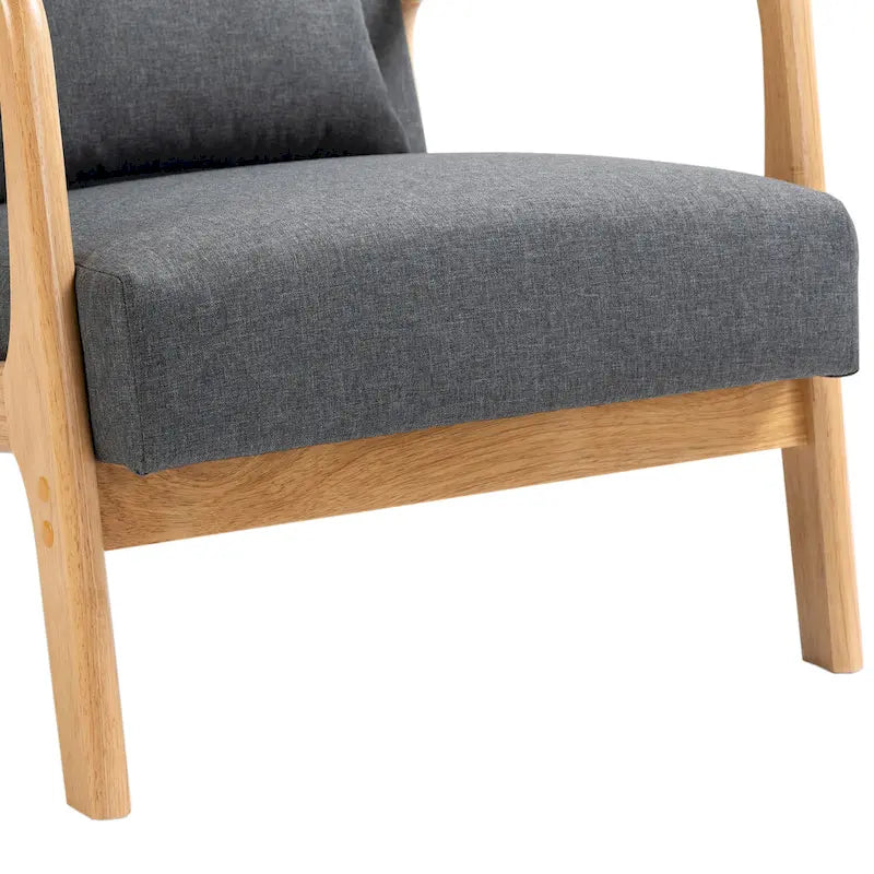 Fauteuil d'appoint rembourré avec structure en bois - 25.8"W x 28.7"H x 32.3"D