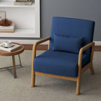 Fauteuil d'appoint rembourré avec structure en bois - 25.8"W x 28.7"H x 32.3"D