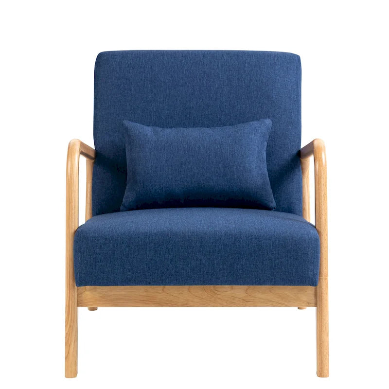 Fauteuil d'appoint rembourré avec structure en bois - 25.8"W x 28.7"H x 32.3"D