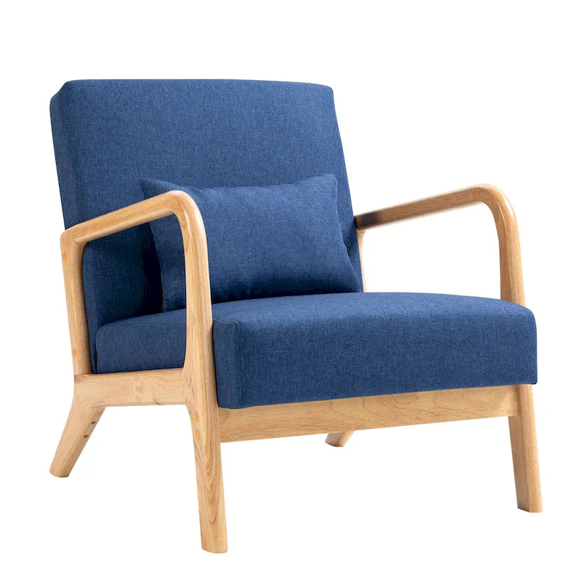 Fauteuil d'appoint rembourré avec structure en bois - 25.8"W x 28.7"H x 32.3"D