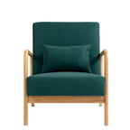 Fauteuil d'appoint rembourré avec structure en bois - 25.8"W x 28.7"H x 32.3"D