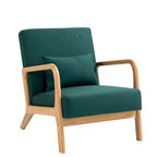 Fauteuil d'appoint rembourré avec structure en bois - 25.8"W x 28.7"H x 32.3"D