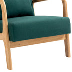 Fauteuil d'appoint rembourré avec structure en bois - 25.8"W x 28.7"H x 32.3"D