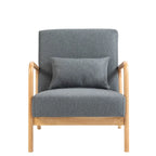 Fauteuil d'appoint rembourré avec structure en bois - 25.8"W x 28.7"H x 32.3"D