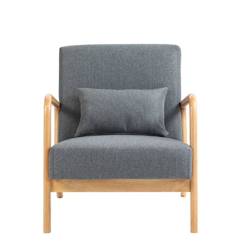 Fauteuil d'appoint rembourré avec structure en bois - 25.8"W x 28.7"H x 32.3"D