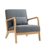 Fauteuil d'appoint rembourré avec structure en bois - 25.8"W x 28.7"H x 32.3"D