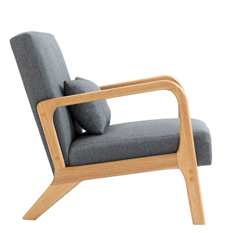 Fauteuil d'appoint rembourré avec structure en bois - 25.8"W x 28.7"H x 32.3"D