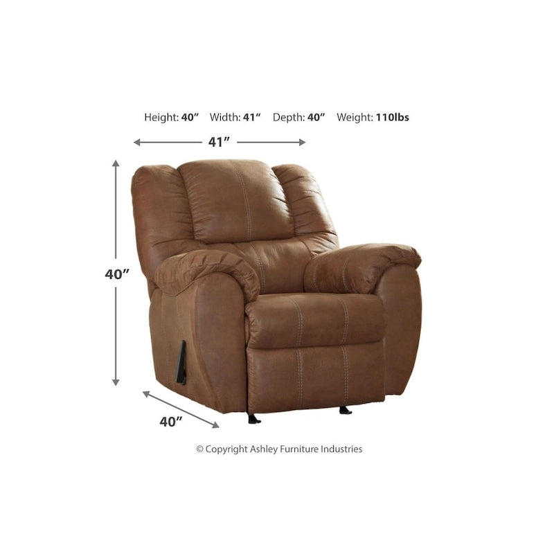 Contemporary Rocker Recliner - Chestnut