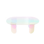 Iridescent Acrylic Oval Side Table 38x20x15
