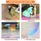 Iridescent Acrylic Oval Side Table 38x20x15
