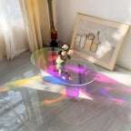 Iridescent Acrylic Oval Side Table 38x20x15