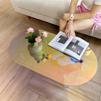 Iridescent Acrylic Oval Side Table 38x20x15
