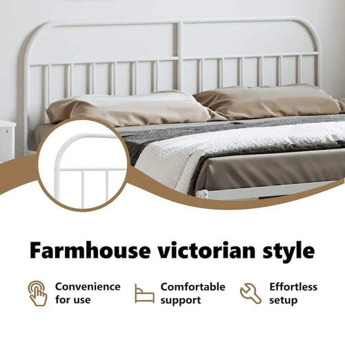 38.2 Inch Metal Headboard, Farmhouse Rustic Style