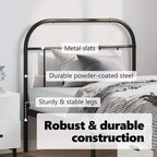 38.2 Inch Metal Headboard, Farmhouse Rustic Style