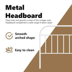 38.2 Inch Metal Headboard, Farmhouse Rustic Style