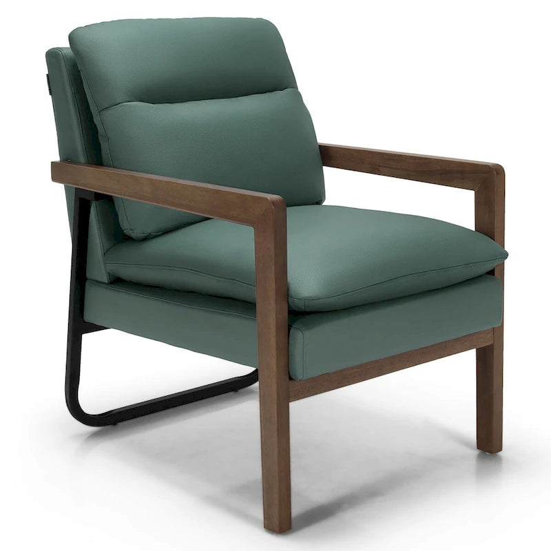 Modern Accent Armchair Lounge Chair with Rubber Wood Legs - 34.5 x 26.5 x 36