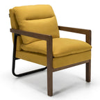 Modern Accent Armchair Lounge Chair with Rubber Wood Legs - 34.5 x 26.5 x 36