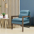 Modern Accent Armchair Lounge Chair with Rubber Wood Legs - 34.5 x 26.5 x 36