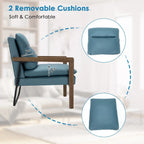 Modern Accent Armchair Lounge Chair with Rubber Wood Legs - 34.5 x 26.5 x 36